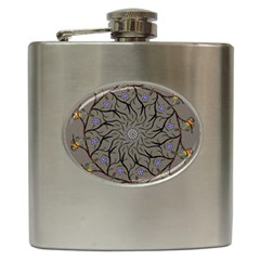 Bird Mandala Spirit Meditation Hip Flask (6 Oz) by Celenk