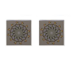 Bird Mandala Spirit Meditation Cufflinks (square) by Celenk