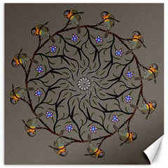 Bird Mandala Spirit Meditation Canvas 12  X 12   by Celenk