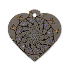 Bird Mandala Spirit Meditation Dog Tag Heart (one Side)