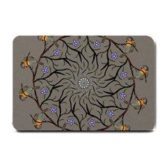 Bird Mandala Spirit Meditation Small Doormat  by Celenk