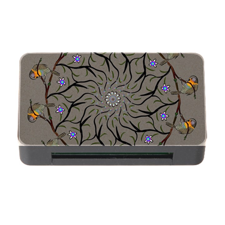 Bird Mandala Spirit Meditation Memory Card Reader with CF