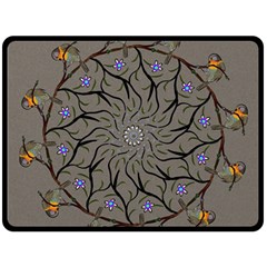 Bird Mandala Spirit Meditation Double Sided Fleece Blanket (large)  by Celenk