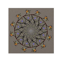 Bird Mandala Spirit Meditation Small Satin Scarf (square) by Celenk