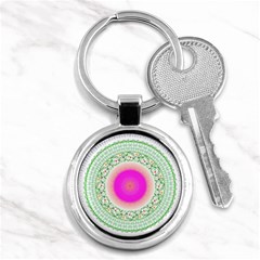 Flower Abstract Floral Key Chains (round)  by Celenk