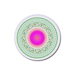 Flower Abstract Floral Rubber Coaster (round)  by Celenk