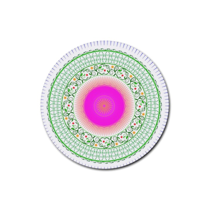 Flower Abstract Floral Rubber Coaster (Round) 