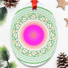 Flower Abstract Floral Oval Ornament (two Sides) by Celenk