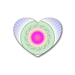 Flower Abstract Floral Rubber Coaster (heart)  by Celenk