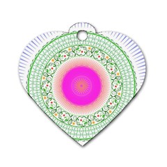 Flower Abstract Floral Dog Tag Heart (one Side)