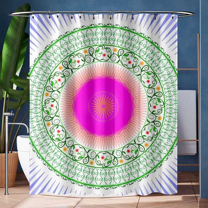 Flower Abstract Floral Shower Curtain 60  x 72  (Medium) 