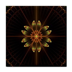 Fractal Floral Mandala Abstract Tile Coasters by Celenk