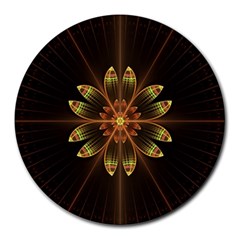 Fractal Floral Mandala Abstract Round Mousepads by Celenk