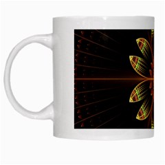 Fractal Floral Mandala Abstract White Mugs by Celenk