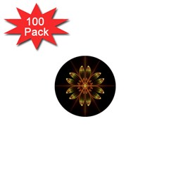 Fractal Floral Mandala Abstract 1  Mini Buttons (100 Pack)  by Celenk