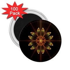 Fractal Floral Mandala Abstract 2 25  Magnets (100 Pack)  by Celenk