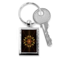 Fractal Floral Mandala Abstract Key Chains (rectangle)  by Celenk