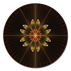 Fractal Floral Mandala Abstract Magnet 5  (round) by Celenk