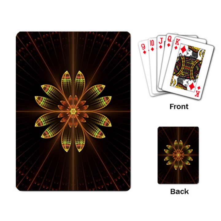 Fractal Floral Mandala Abstract Playing Card