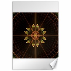 Fractal Floral Mandala Abstract Canvas 24  X 36  by Celenk