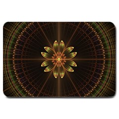 Fractal Floral Mandala Abstract Large Doormat  by Celenk