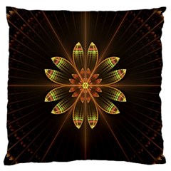 Fractal Floral Mandala Abstract Large Cushion Case (one Side) by Celenk