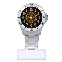 Fractal Floral Mandala Abstract Plastic Nurses Watch by Celenk