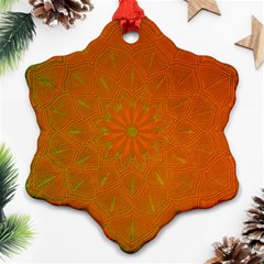 Background Paper Vintage Orange Snowflake Ornament (two Sides) by Celenk