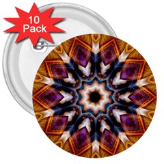 Kaleidoscope Pattern Kaleydograf 3  Buttons (10 Pack)  by Celenk