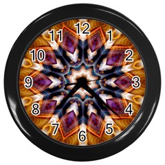 Kaleidoscope Pattern Kaleydograf Wall Clocks (black) by Celenk