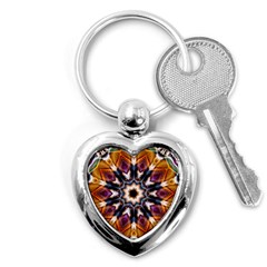 Kaleidoscope Pattern Kaleydograf Key Chains (heart)  by Celenk