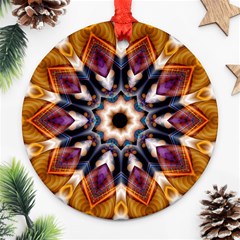 Kaleidoscope Pattern Kaleydograf Round Ornament (two Sides) by Celenk