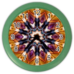 Kaleidoscope Pattern Kaleydograf Color Wall Clocks by Celenk