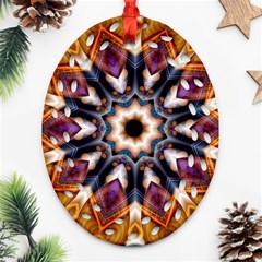 Kaleidoscope Pattern Kaleydograf Ornament (oval Filigree) by Celenk