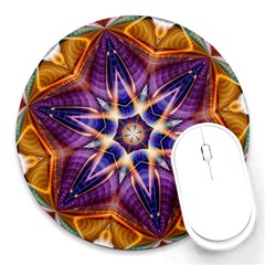 Kaleidoscope Pattern Kaleydograf Round Mousepads by Celenk