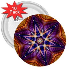 Kaleidoscope Pattern Kaleydograf 3  Buttons (10 Pack)  by Celenk