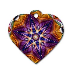 Kaleidoscope Pattern Kaleydograf Dog Tag Heart (two Sides) by Celenk