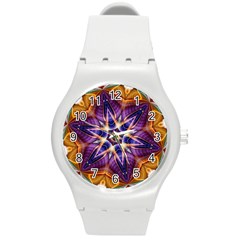 Kaleidoscope Pattern Kaleydograf Round Plastic Sport Watch (m) by Celenk