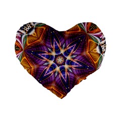 Kaleidoscope Pattern Kaleydograf Standard 16  Premium Heart Shape Cushions by Celenk