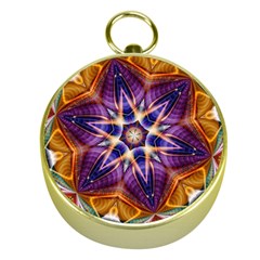 Kaleidoscope Pattern Kaleydograf Gold Compasses by Celenk