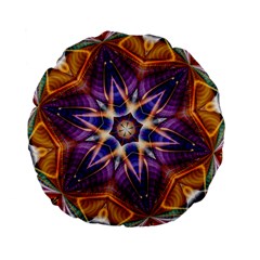 Kaleidoscope Pattern Kaleydograf Standard 15  Premium Flano Round Cushions by Celenk