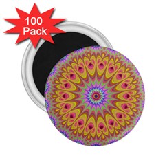 Geometric Flower Oriental Ornament 2 25  Magnets (100 Pack)  by Celenk