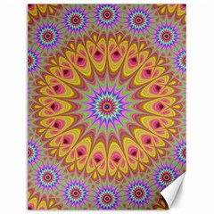 Geometric Flower Oriental Ornament Canvas 12  X 16   by Celenk