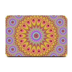 Geometric Flower Oriental Ornament Small Doormat  by Celenk