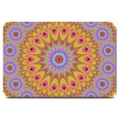 Geometric Flower Oriental Ornament Large Doormat  by Celenk