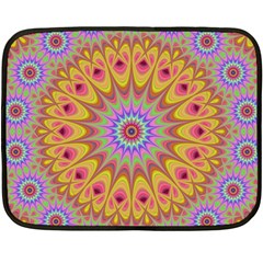 Geometric Flower Oriental Ornament Double Sided Fleece Blanket (mini)  by Celenk