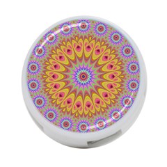 Geometric Flower Oriental Ornament 4-port Usb Hub (two Sides)  by Celenk