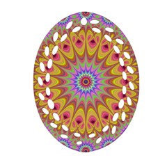 Geometric Flower Oriental Ornament Ornament (oval Filigree)