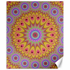 Geometric Flower Oriental Ornament Canvas 8  X 10  by Celenk