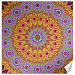 Geometric Flower Oriental Ornament Canvas 16  X 16   by Celenk